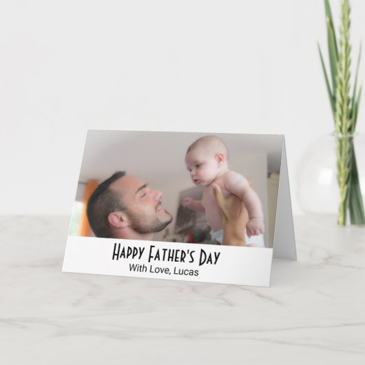 Custom Photo Personalized Father's Day Card Kaart (Voorkant)