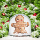 Custom photo personalized gingerbread man sneeuwbol (Kerstmis)
