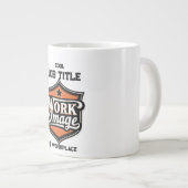 Custom Photo Personalized Job Title & Workplace  Grote Koffiekop (Voorkant rechts)