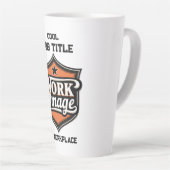 Custom Photo Personalized Job Title & Workplace  Latte Mok (Rechterhoek)