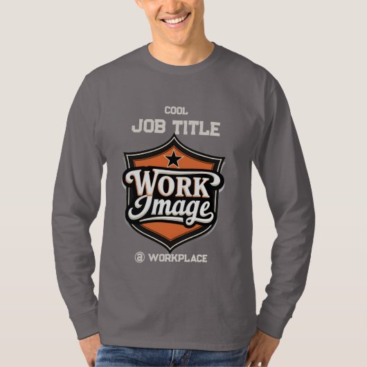 Custom Photo Personalized Job Title & Workplace  T-shirt (Voorkant)
