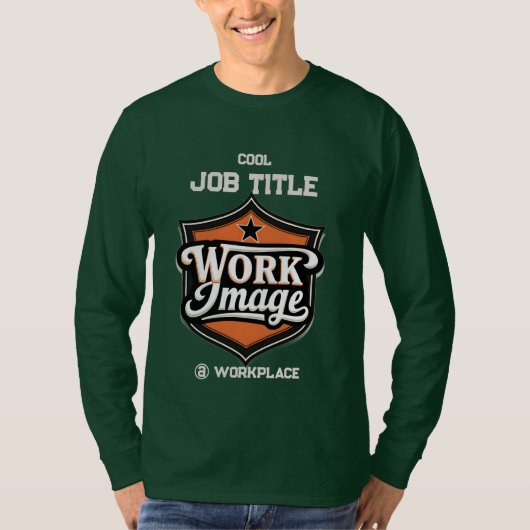 Custom Photo Personalized Job Title & Workplace  T-shirt (Voorkant)