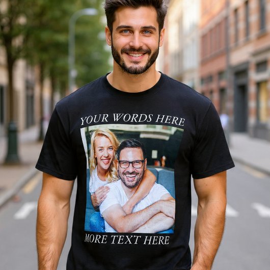 Custom Photo & Personalized Text Graphic Tee T-shirt