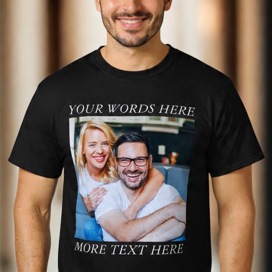 Custom Photo & Personalized Text Graphic Tee T-shirt