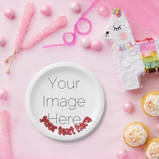 Custom Photo – Personalized text  Papieren Bordje (Feest)