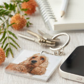 Custom Photo Pet Dog Keepsake Sleutelhanger (Voorkant Rechts)