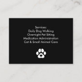 Custom Photo Pet Sitter Business Card  Visitekaartje (Achterkant)