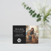 Custom Photo Pet Sitter Business Card  Visitekaartje (Staand voorkant)
