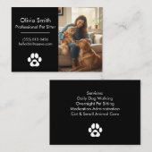 Custom Photo Pet Sitter Business Card  Visitekaartje (Voorkant / Achterkant)