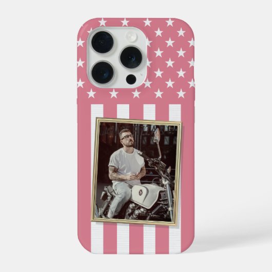 Custom Photo Phone Case, USA Flag Patriotic iPhone Hoesje (Achterkant)
