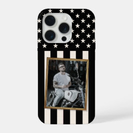 Custom Photo Phone Case, USA Flag Patriotic iPhone 15 Pro Case