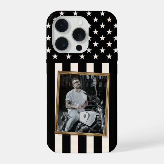 Custom Photo Phone Case, USA Flag Patriotic iPhone Hoesje (Achterkant)