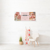 Custom Photo Pink Bakery Rolling Pin Business Spandoek (Insitu)