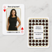 Custom Photo Poker Kaart, Queen of My Heart Gift Contactkaartje (Voorkant / Achterkant)
