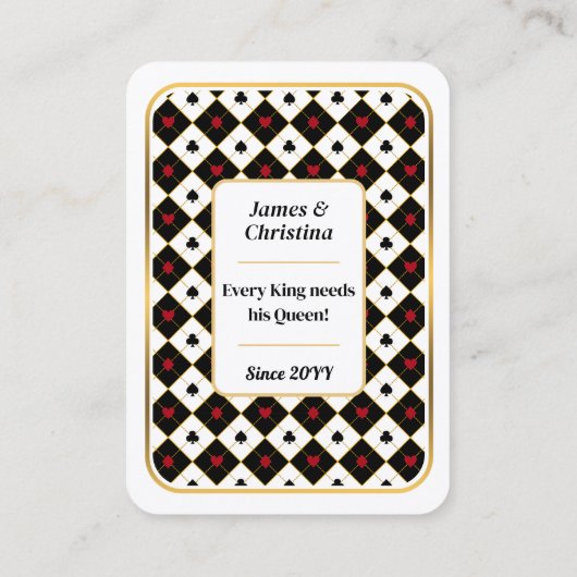 Custom Photo Poker Kaart, Queen of My Heart Gift Contactkaartje (Achterkant)
