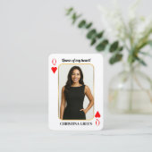 Custom Photo Poker Kaart, Queen of My Heart Gift Contactkaartje (Staand voorkant)