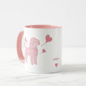 Custom Photo Poodle Valentine Mug with Name Mok (Voorkant links)