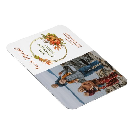 Custom Photo Pumpkins Herfst New Address We moved Magneet (Rechterzijde)