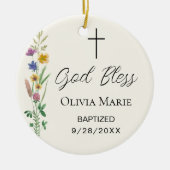 Custom Photo Religious Baptism Wildflower Keramisch Ornament (Voorkant)