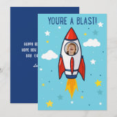 Custom Photo Rocket Je bent een blast Birthday Kaa (Voorkant / Achterkant)