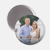 Custom Photo Romantic Keepsake with Names & Date Magneet (Voorkant / Achterkant)