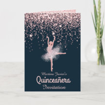 Custom Photo Roos Gold Glitter Quinceañera met