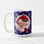 Custom Photo Santa Baby Snowflakes & Blue BKGRD Koffiemok (Links)