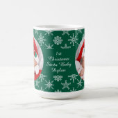 Custom Photo Santa Baby Snowflakes & Green Paper Koffiemok (Center)