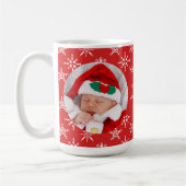 Custom Photo Santa Baby Snowflakes & Red BKGRD Koffiemok (Links)