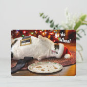 Custom Photo | Santa Cat & Christmas Cookie Feestdagenkaart (Staand voorkant)