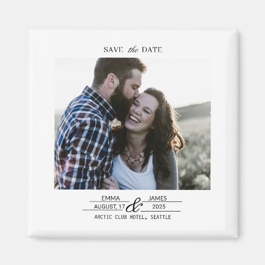 Custom Photo Save the Date Wedding magnet (Voorkant)
