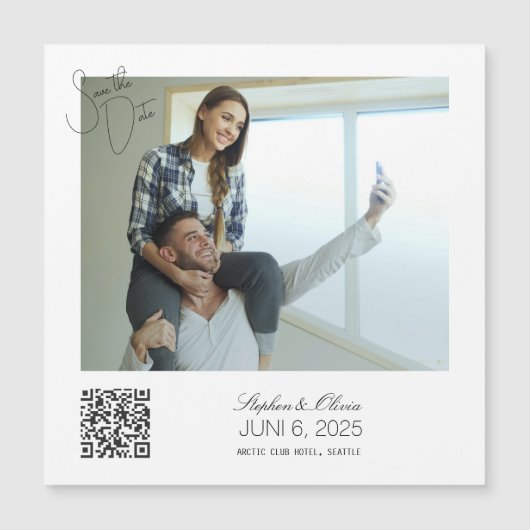 Custom Photo Save the Date Wedding magnet (Voorkant)