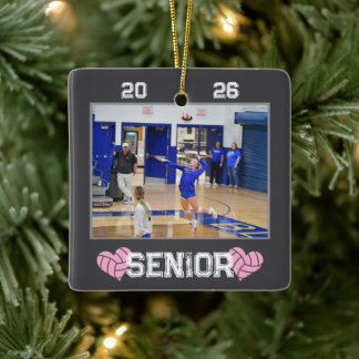 Custom Photo Senior Year Volleyball Keramisch Ornament