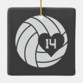 Custom Photo Senior Year Volleyball Keramisch Ornament (Achterkant)
