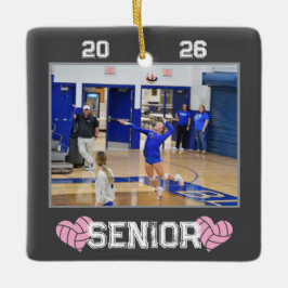 Custom Photo Senior Year Volleyball Keramisch Ornament