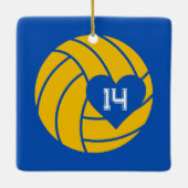 Custom Photo Senior Year Volleyball Keramisch Ornament (Achterkant)