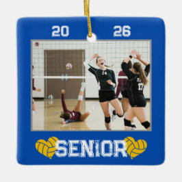 Custom Photo Senior Year Volleyball  Keramisch Ornament