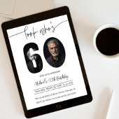 Custom Photo Sixty Birthday Invitation For Adults Kaart