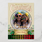 Custom Photo Snow Globe Christmas  Folie Feestdagenkaart (Voorkant)