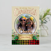 Custom Photo Snow Globe Christmas  Folie Feestdagenkaart (Staand Voorkant)