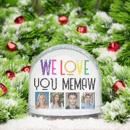 Custom Photo Snow Wereldbol voor GRANDMA – Rainbow Sneeuwbol