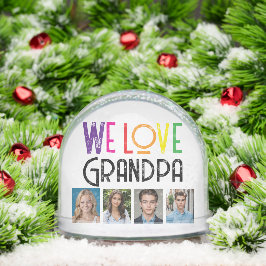 Custom Photo Snow Wereldbol voor GRANDPA – Rainbow Sneeuwbol