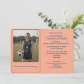 Custom Photo Soccer Testimonial Match Invitation Feestdagenkaart (Staand voorkant)