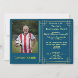 Custom Photo Soccer Testimonial Party Invitation Feestdagenkaart
