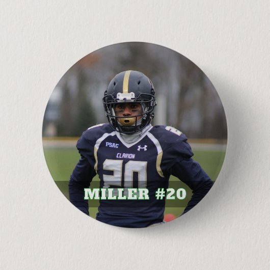 Custom photo sports button / pin football (Voorkant)