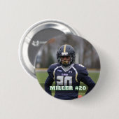 Custom photo sports button / pin football (Voorkant /achterkant)