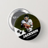 Custom photo sports button / pin football (Voorkant /achterkant)
