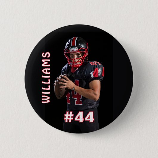Custom photo sports button / pin football (Voorkant)
