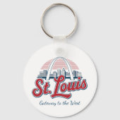 Custom Photo & St. Louis Gateway Arch Slogan Sleutelhanger (Voorkant)