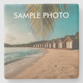 Custom Photo Stone Coaster – Beach Stenen Onderzetter